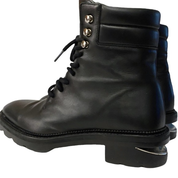 Alexander Wang Andy Hiker Leather Booties Silver-Tone Hardware Black Size 41 - Picture 9 of 16